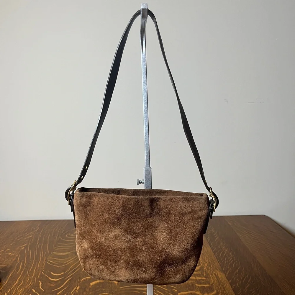 Coach Legacy Hampton Mini Brown Suede Bucket Shoulder Bag